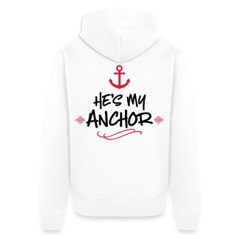 Hochzeit - Unisex Premium Bio Zip Hoodie - Weiß - Hinten - Thijin (182cm)
