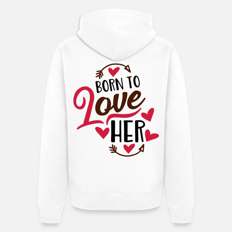 amour - Veste à capuche bio Premium Unisexe - blanc