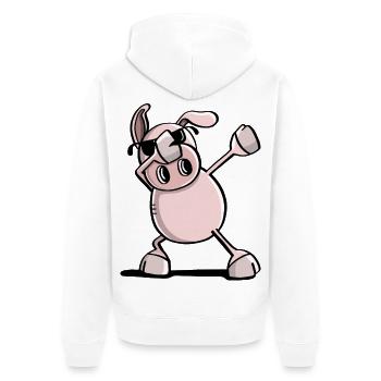 Frais Dab Danse Wutz - tamponnant porc - Tendance - Veste à capuche bio Premium Unisexe - blanc - Dos - Thijin (182cm)
