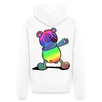 Bunter Pandabär - Dab Dance - Dabbing - Panda - Unisex Premium Bio Zip Hoodie - Weiß - Hinten - Thijin (182cm)