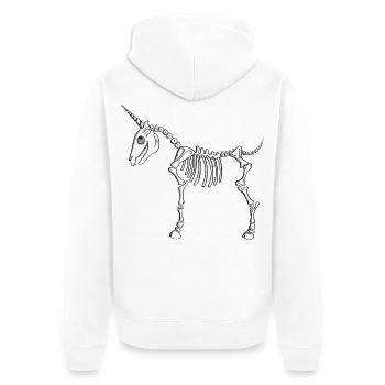 Einhorn Skelett - Einhörner - Fabelwesen - Comic - Unisex Premium Bio Zip Hoodie - Weiß - Hinten - Thijin (182cm)