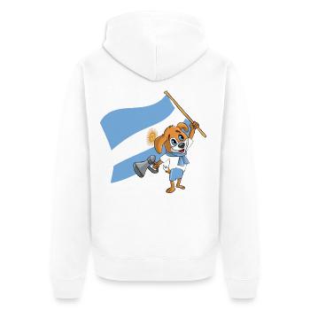 Argentinien Fan Hund - Unisex Premium Bio Zip Hoodie - Weiß - Hinten - Thijin (182cm)
