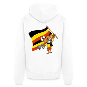 Uganda Fan Dog - Unisex Premium Organic Zip Hoodie - white - Back - Thijin (182cm)
