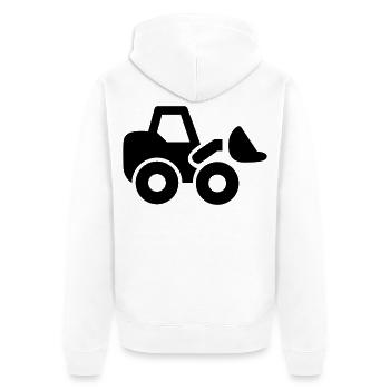 Bagger - Unisex Premium Bio Zip Hoodie - Weiß - Hinten - Thijin (182cm)