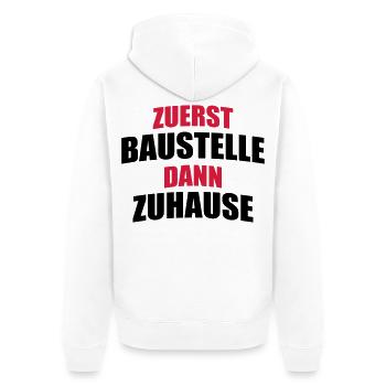 build a house - Unisex Premium Organic Zip Hoodie - white - Back - Thijin (182cm)