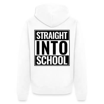 Back to School Straight Into School Logo black - Unisex Premium Organic Zip Hoodie - white - Back - Thijin (182cm)