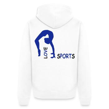 sports - Unisex Premium Organic Zip Hoodie - white - Back - Thijin (182cm)