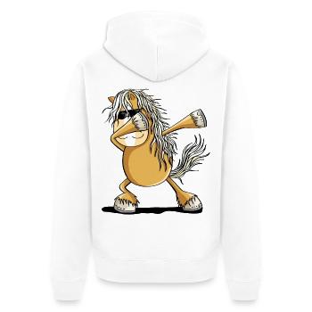 Cool Dab Dance Horse Dabbing Pony Comic - Unisex Premium Organic Zip Hoodie - white - Back - Thijin (182cm)
