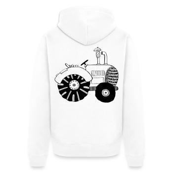 Tracteur chic - tracteur - tracteur - Bulldog - Veste à capuche bio Premium Unisexe - blanc - Dos - Thijin (182cm)