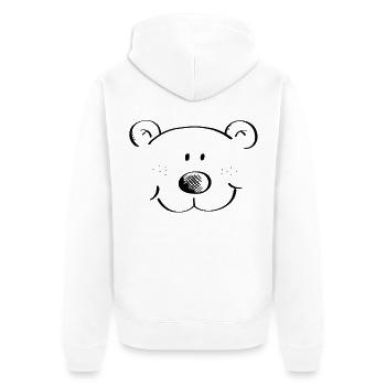 Tête d'Ours - Ours - Ours - Ours en peluche - Grizzly - Veste à capuche bio Premium Unisexe - blanc - Dos - Thijin (182cm)