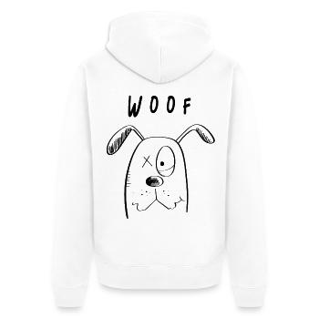 Woof Hundchen - Hund Comic - Unisex Premium Bio Zip Hoodie - Weiß - Hinten - Thijin (182cm)