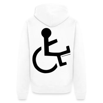 Rollstuhlfahrer mit gebrochenem Bein # - Unisex Premium Bio Zip Hoodie - Weiß - Hinten - Thijin (182cm)