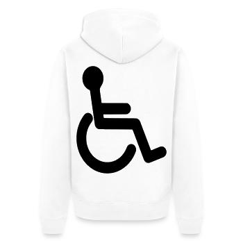 Grundlegendes Rollstuhlsymbol # - Unisex Premium Bio Zip Hoodie - Weiß - Hinten - Thijin (182cm)