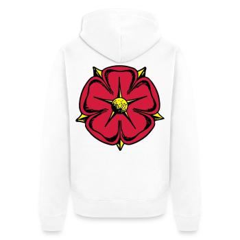 Lippische Rose - Unisex Premium Bio Zip Hoodie - Weiß - Hinten - Thijin (182cm)