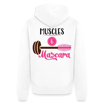 fitness - Unisex Premium Organic Zip Hoodie - white - Back - Thijin (182cm)