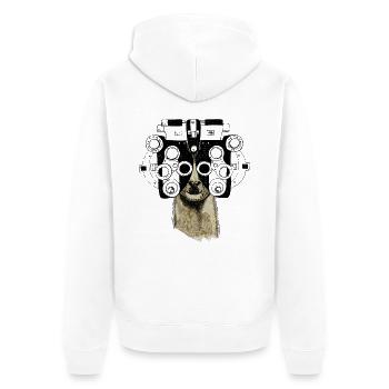 Alpaga & Phoropter - Veste à capuche bio Premium Unisexe - blanc - Dos - Thijin (182cm)