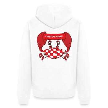 Champion du monde de Croatie - Veste à capuche bio Premium Unisexe - blanc - Dos - Thijin (182cm)