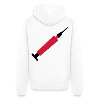 spritze - Unisex Premium Bio Zip Hoodie - Weiß - Hinten - Thijin (182cm)