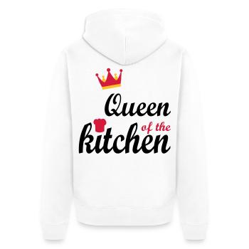 kochen - Unisex Premium Bio Zip Hoodie - Weiß - Hinten - Thijin (182cm)
