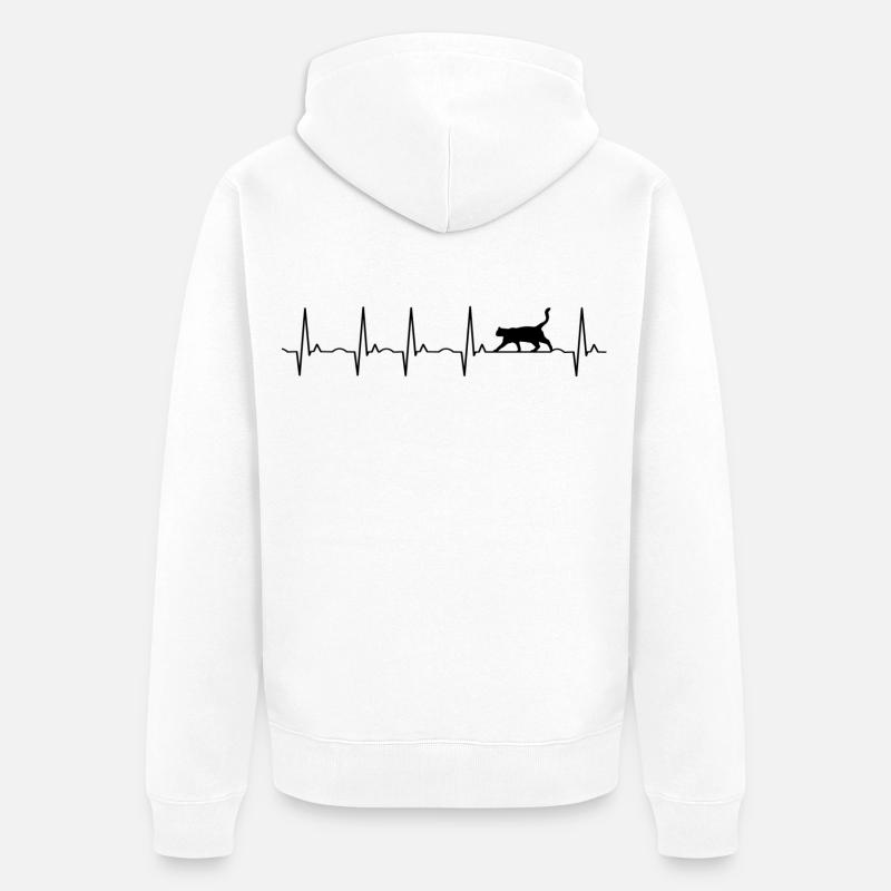 chat - Veste à capuche bio Premium Unisexe - blanc