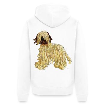 Briard - Berger de Brie - Hund - Unisex Premium Bio Zip Hoodie - Weiß - Hinten - Thijin (182cm)