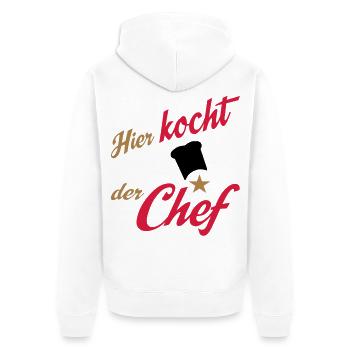 cooking - Unisex Premium Organic Zip Hoodie - white - Back - Thijin (182cm)