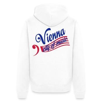 vienna - Unisex Premium Organic Zip Hoodie - white - Back - Thijin (182cm)