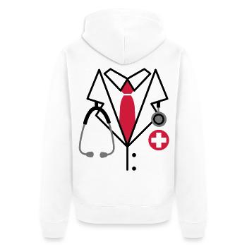Artz - Unisex Premium Bio Zip Hoodie - Weiß - Hinten - Thijin (182cm)