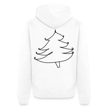 Weihnachtsbaum-Pullover (falscher Weihnachts-Pullover) - Unisex Premium Bio Zip Hoodie - Weiß - Hinten - Thijin (182cm)