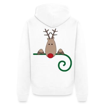 Weihnachten - Unisex Premium Bio Zip Hoodie - Weiß - Hinten - Thijin (182cm)