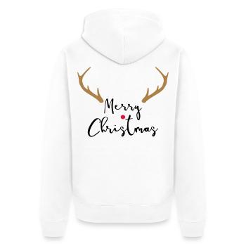 Merry Christmas Bois I Noël - Veste à capuche bio Premium Unisexe - blanc - Dos - Thijin (182cm)
