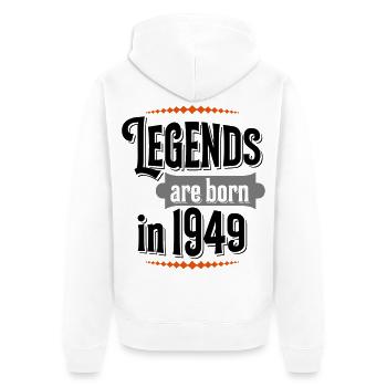 né en 1949 - Veste à capuche bio Premium Unisexe - blanc - Dos - Thijin (182cm)