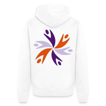 team - Unisex Premium Bio Zip Hoodie - Weiß - Hinten - Thijin (182cm)