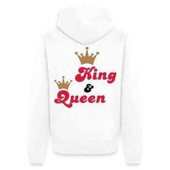 hochzeit - Unisex Premium Bio Zip Hoodie - Weiß - Hinten - Thijin (182cm)