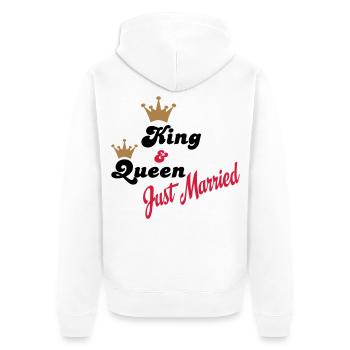 hochzeit - Unisex Premium Bio Zip Hoodie - Weiß - Hinten - Thijin (182cm)