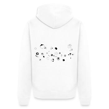 Mondscheiben Kosmos Muster - Unisex Premium Bio Zip Hoodie - Weiß - Hinten - Thijin (182cm)