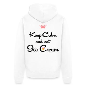 eis - Unisex Premium Bio Zip Hoodie - Weiß - Hinten - Thijin (182cm)