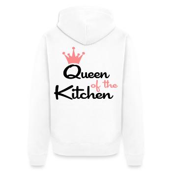 kochen - Unisex Premium Bio Zip Hoodie - Weiß - Hinten - Thijin (182cm)