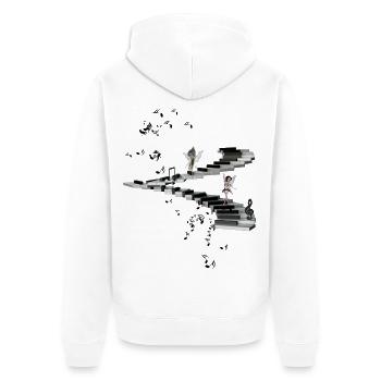 Music, cute fairies dancing on a piano - Unisex Premium Organic Zip Hoodie - white - Back - Thijin (182cm)