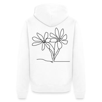 Blumen Abstrakter Geometrie Druckdesign - Unisex Premium Bio Zip Hoodie - Weiß - Hinten - Thijin (182cm)