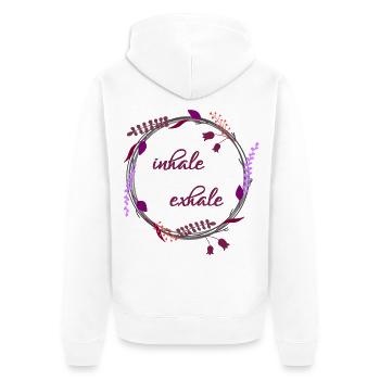 Inspirez ... Expirez ... - Veste à capuche bio Premium Unisexe - blanc - Dos - Thijin (182cm)