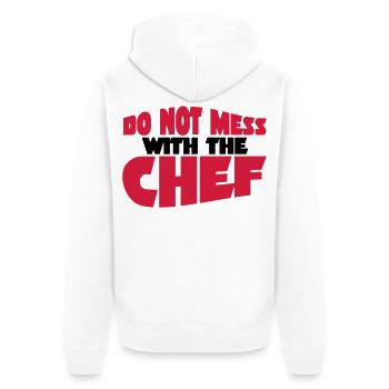chef - Unisex Premium Organic Zip Hoodie - white - Back - Thijin (182cm)