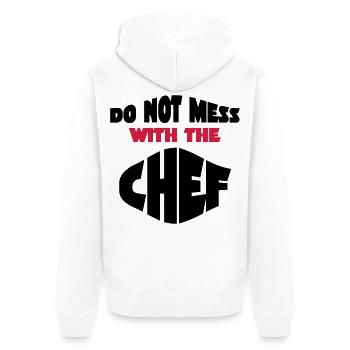 chef - Unisex Premium Bio Zip Hoodie - Weiß - Hinten - Thijin (182cm)