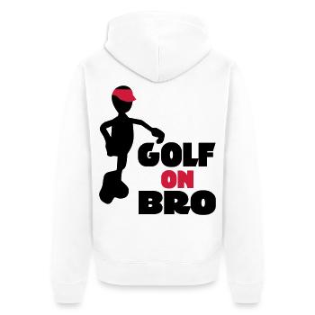 golf - Unisex Premium Organic Zip Hoodie - white - Back - Thijin (182cm)