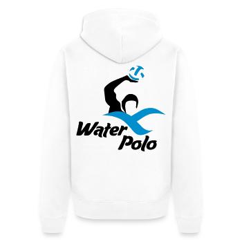 waterpolo - Unisex Premium Bio Zip Hoodie - Weiß - Hinten - Thijin (182cm)