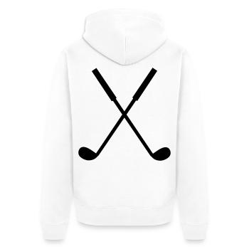 golfschläger - Unisex Premium Bio Zip Hoodie - Weiß - Hinten - Thijin (182cm)