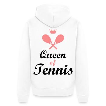 tennis lustig - Unisex Premium Bio Zip Hoodie - Weiß - Hinten - Thijin (182cm)