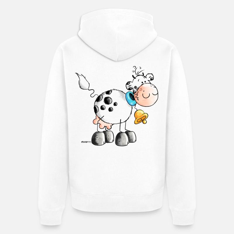 "Erna" - Cow - Vache - Vaches - Veste à capuche bio Premium Unisexe - blanc