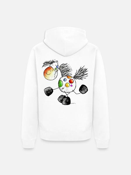 Kunterbuntes Pferd - Pony - Pferde - Unisex Premium Bio Zip Hoodie - Weiß