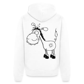 Esel - Langohresel - Eselchen - Unisex Premium Bio Zip Hoodie - Weiß - Hinten - Thijin (182cm)